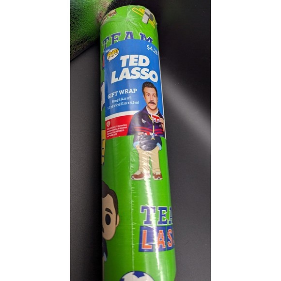 TED LASSO Funko Pop Gift Wrap NEW Roll Wrapping Paper 50 sq ft - Picture 3 of 4